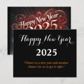 Gelukkig Nieuwjaar 2025 Kaart (Voorkant / Achterkant)