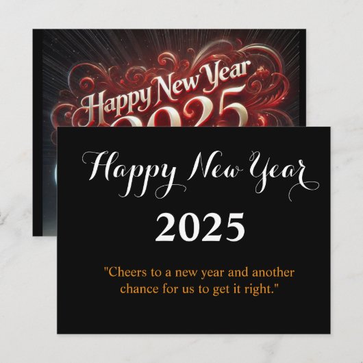 Gelukkig Nieuwjaar 2025 Kaart (Voorkant / Achterkant)