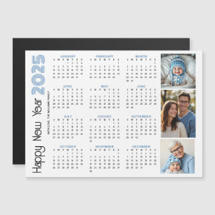 Gelukkig Nieuwjaar 2025 kalender blauw foto