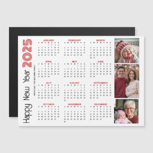 Gelukkig Nieuwjaar 2025 kalender rode foto