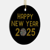 Gelukkig Nieuwjaar 2025 Keramisch Ornament (Rechts)