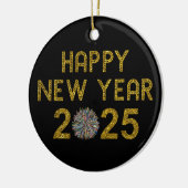 Gelukkig Nieuwjaar 2025 Keramisch Ornament (Links)
