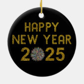 Gelukkig Nieuwjaar 2025 Keramisch Ornament (Achterkant)