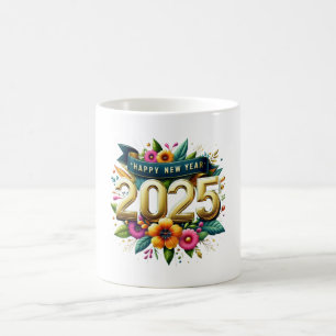 Gelukkig Nieuwjaar 2025 Koffiemok