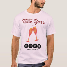 "Gelukkig Nieuwjaar 2025 - Levendig Champagne Toas T-shirt