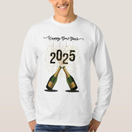 Gelukkig nieuwjaar 2025 mannen Feestshirts, T-shirt