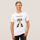 Gelukkig Nieuwjaar 2025 mannen Feestshirts Tri-Blend Shirt (Voorkant volledig)