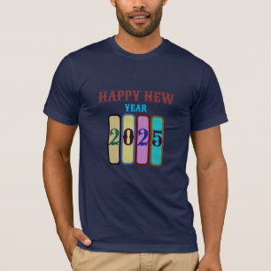 Gelukkig Nieuwjaar 2025 mannen korte mouw T-shirt