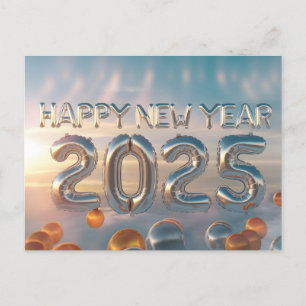 Gelukkig Nieuwjaar 2025 met kleurrijke tekst Feestdagenkaart