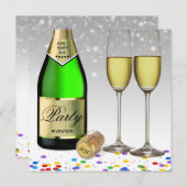 Gelukkig Nieuwjaar 2025 Mousserende wijn Kaart (Voorkant / Achterkant)