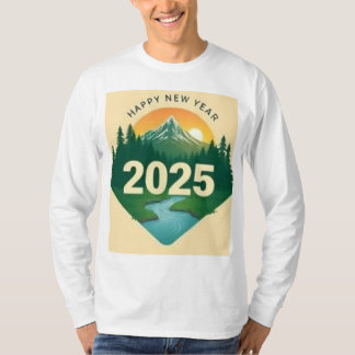 Gelukkig Nieuwjaar 2025 Natuur Illusie T-shirt