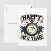 Gelukkig Nieuwjaar 2025 Nieuwjaar Briefkaart (Voorkant / Achterkant)