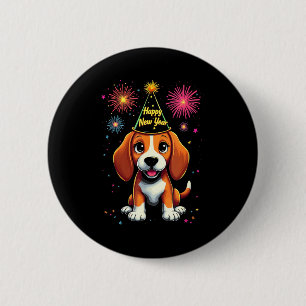 Gelukkig Nieuwjaar 2025 Oudejaarsavond Vuurwerk Ho Ronde Button 5,7 Cm