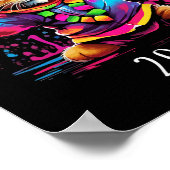 Gelukkig Nieuwjaar 2025 Party Dancing Cat Design Poster (Hoek)