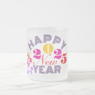 Gelukkig Nieuwjaar 2025, Party Friends Family Matglas Koffiemok