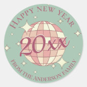 Gelukkig nieuwjaar 2025 pastel labels sticker (Voorkant)