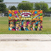 Gelukkig Nieuwjaar 2025 Pop Art Style Spandoek (Insitu)