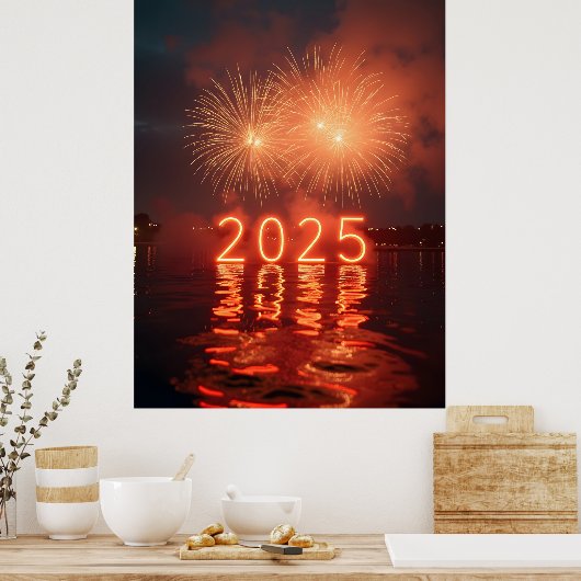 Gelukkig Nieuwjaar 2025 Poster (Keuken)