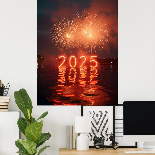 Gelukkig Nieuwjaar 2025 Poster (Thuiskantoor)