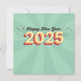 Gelukkig nieuwjaar 2025 retro 3d typografie ontwer