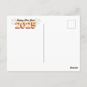 Gelukkig nieuwjaar 2025 retro 3d typografie ontwer briefkaart (Achterkant)