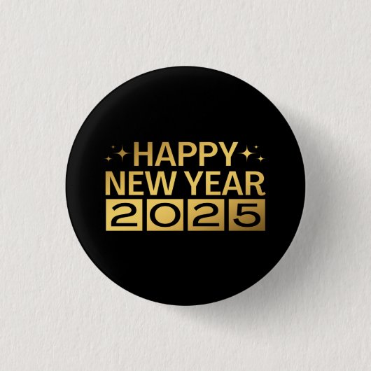 Gelukkig Nieuwjaar 2025 Ronde Button 3,2 Cm (Voorkant)