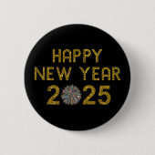 Gelukkig Nieuwjaar 2025 Ronde Button 5,7 Cm (Voorkant)