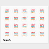 Gelukkig Nieuwjaar 2025 Ronde Sticker (Vel)