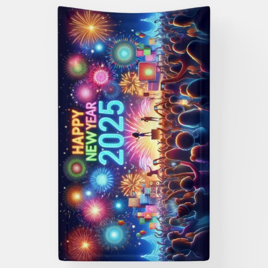 Gelukkig Nieuwjaar 2025 Spandoek (Verticaal)