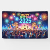 Gelukkig Nieuwjaar 2025 Spandoek (Horizontaal)