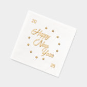 Gelukkig nieuwjaar 2025 sterren folie servetten (Links)