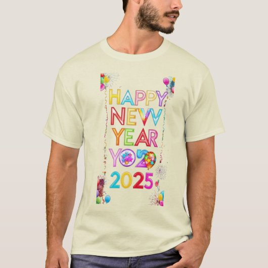Gelukkig Nieuwjaar 2025 T-shirt (Voorkant)