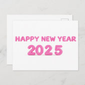 Gelukkig Nieuwjaar 2025 transparante achtergrond Feestdagenkaart (Voorkant / Achterkant)