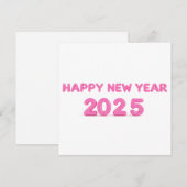 Gelukkig Nieuwjaar 2025 transparante achtergrond Feestdagenkaart (Voorkant / Achterkant)