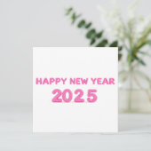Gelukkig Nieuwjaar 2025 transparante achtergrond Feestdagenkaart (Staand voorkant)