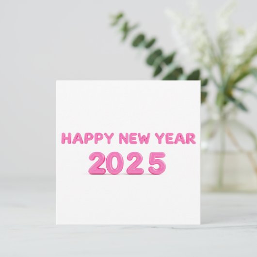Gelukkig Nieuwjaar 2025 transparante achtergrond Feestdagenkaart (Staand voorkant)