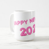 Gelukkig Nieuwjaar 2025 transparante achtergrond Koffiemok (Voorkant links)