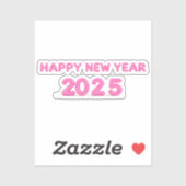 Gelukkig Nieuwjaar 2025 transparante achtergrond Sticker (Vel)