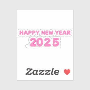 Gelukkig Nieuwjaar 2025 transparante achtergrond Sticker