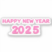 Gelukkig Nieuwjaar 2025 transparante achtergrond Sticker (Voorkant)