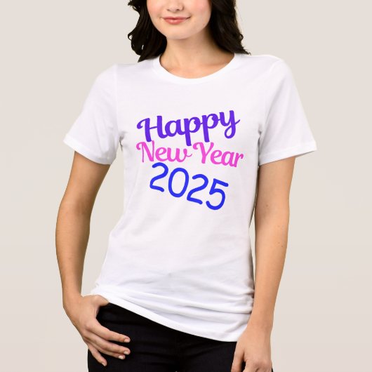 Gelukkig Nieuwjaar 2025 Tri-Blend Shirt (Voorkant)