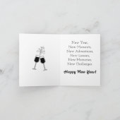 Gelukkig Nieuwjaar 2025 turquoise uitnodiging (Binnen)