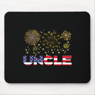 Gelukkig nieuwjaar 2025 Uncle American Flag Family Muismat