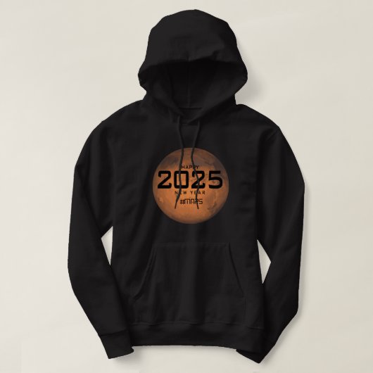 Gelukkig nieuwjaar 2025 van Mars Hoodie (Design voorkant)