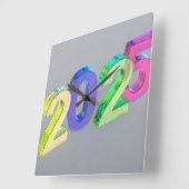 Gelukkig Nieuwjaar 2025 Vierkante Klok (Hoek)