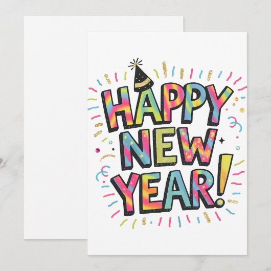 Gelukkig Nieuwjaar 2025 🎆 Vuurwerk Extravaganza! Feestdagenkaart (Voorkant / Achterkant)