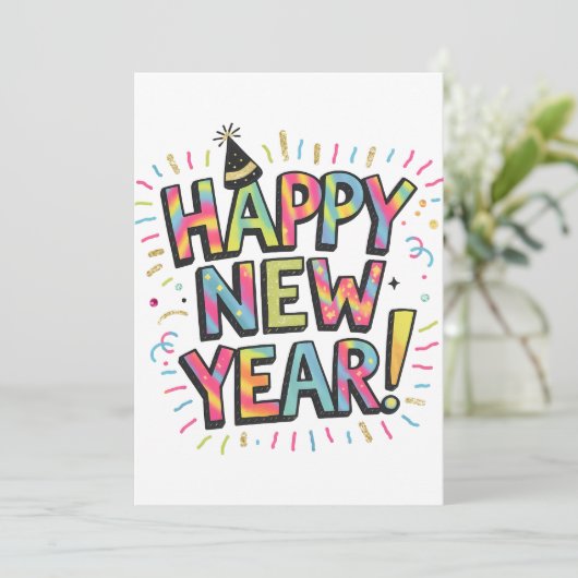 Gelukkig Nieuwjaar 2025 🎆 Vuurwerk Extravaganza! Feestdagenkaart (Staand voorkant)