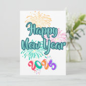 Gelukkig Nieuwjaar 2025 🎆 Vuurwerk Extravaganza! Feestdagenkaart (Staand voorkant)
