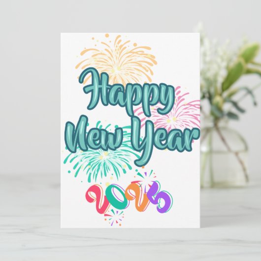 Gelukkig Nieuwjaar 2025 🎆 Vuurwerk Extravaganza! Feestdagenkaart (Staand voorkant)