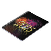 Gelukkig Nieuwjaar 2025 Vuurwerk Goud Notitieboek (Linkerzijde)